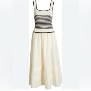 Moon River Black and Cream Textured Dress